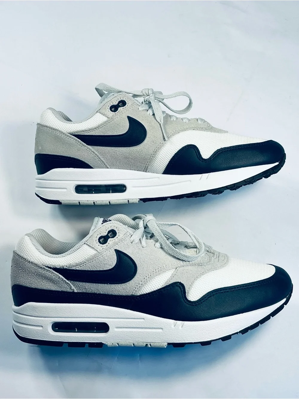 Nike Air Max 1 Essential Sneakers #FZ5808-103 White Gray Navy Blue Men's : 8.5